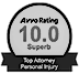 Logo Recognizing Case Barnett Law Corporation's affiliation with AVVO